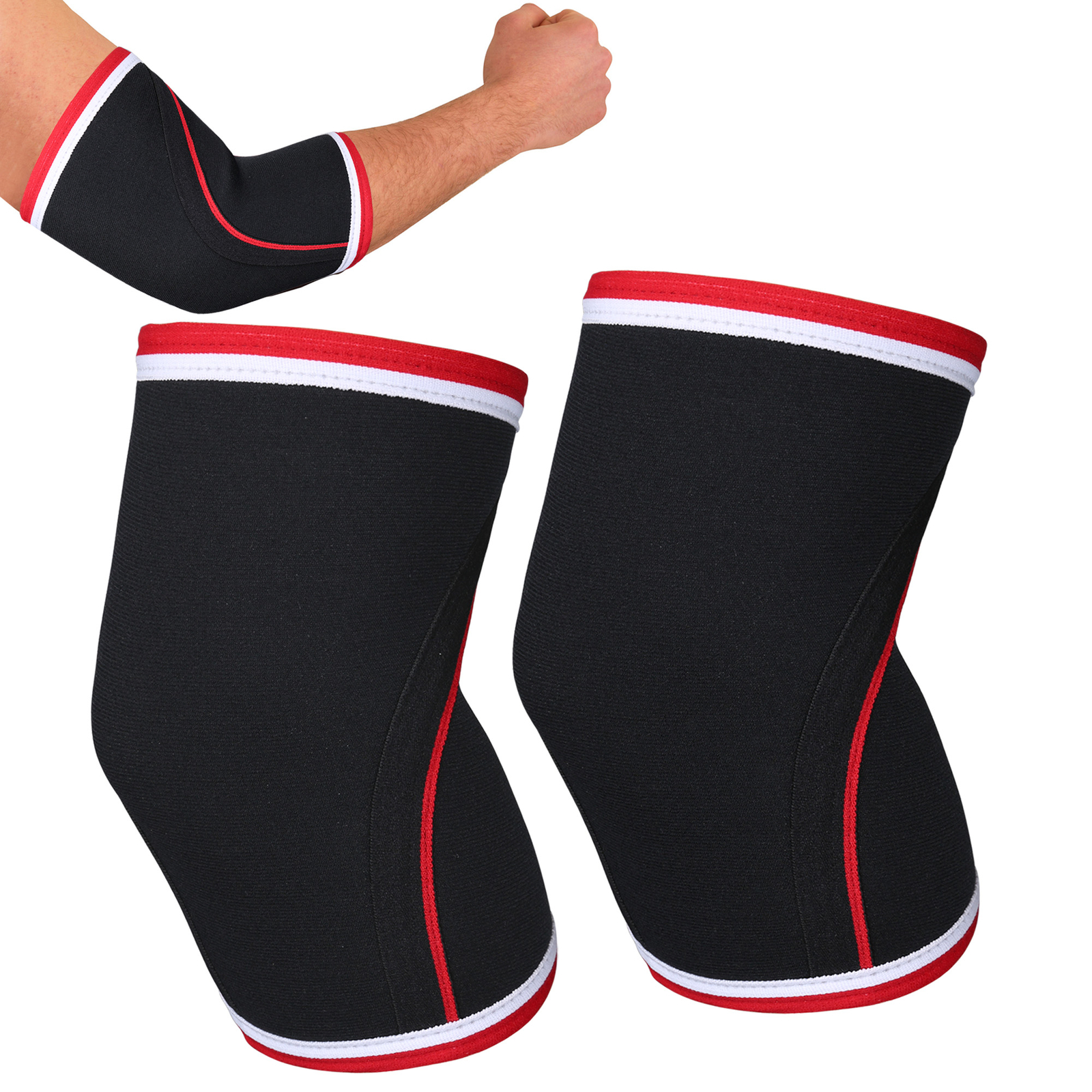 2x Elbow Compression Sleeves Neoprene 5mm Weightlifting Gym Power Weight lifting