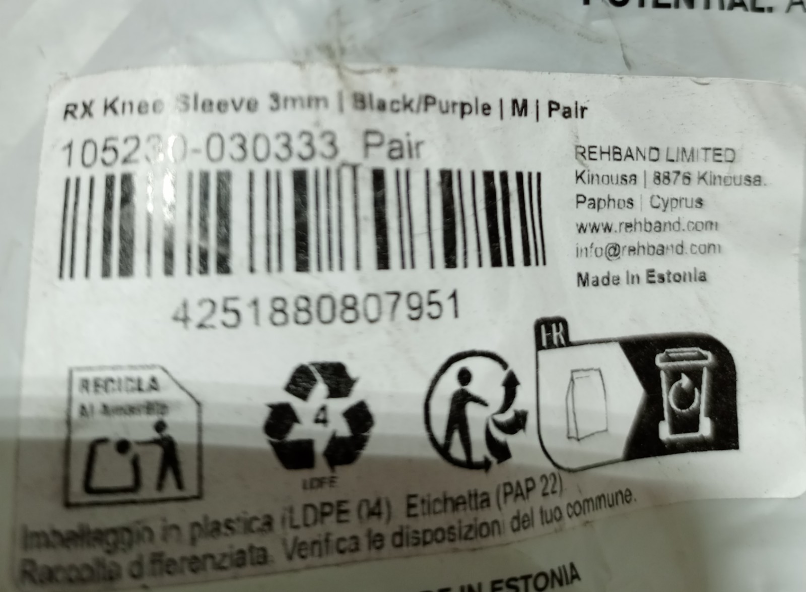 Lot Of 3 Pairs Rehband Knee Sleeve Medium, Large, Small