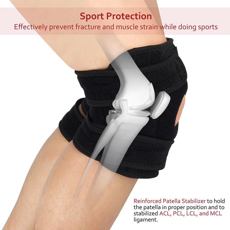 Adjustable Knee Arthritis Support Brace Guard Stabilizer Strap Wrap Open Patella