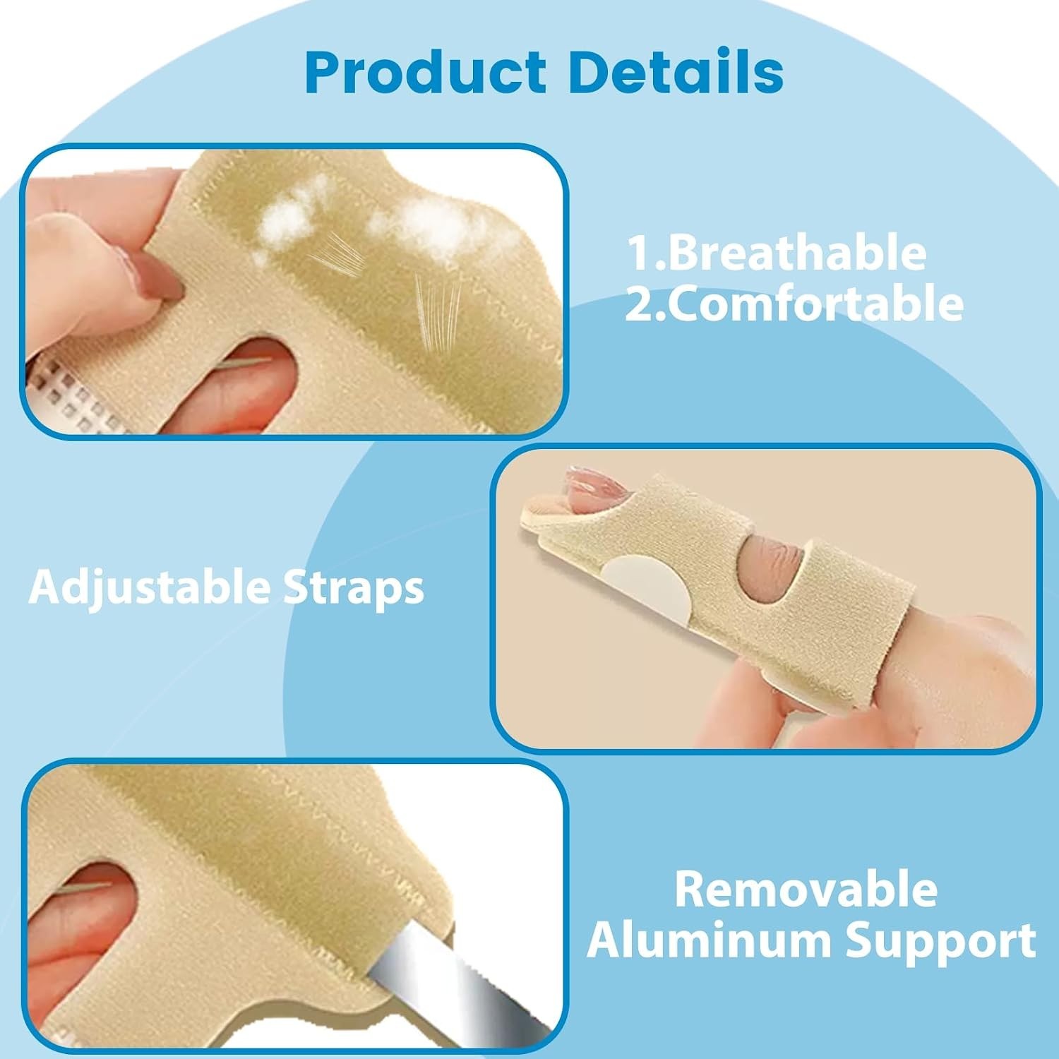 Beige Finger Splint Set – 2 Adjustable Splints for Arthritis & Healing Support