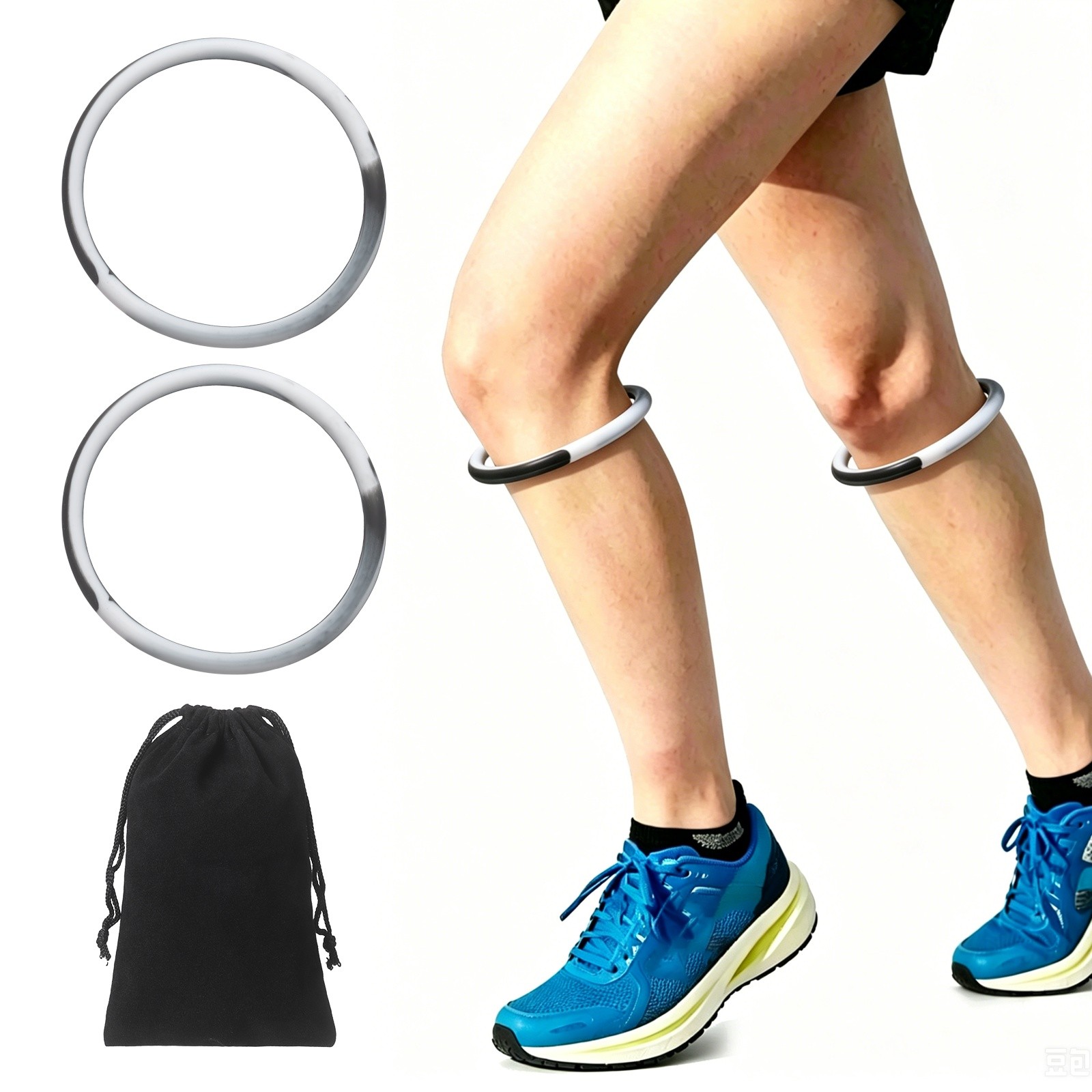 Patellar Tendon Support Strap with Storage Bag, Black Camouflage & 1 Set