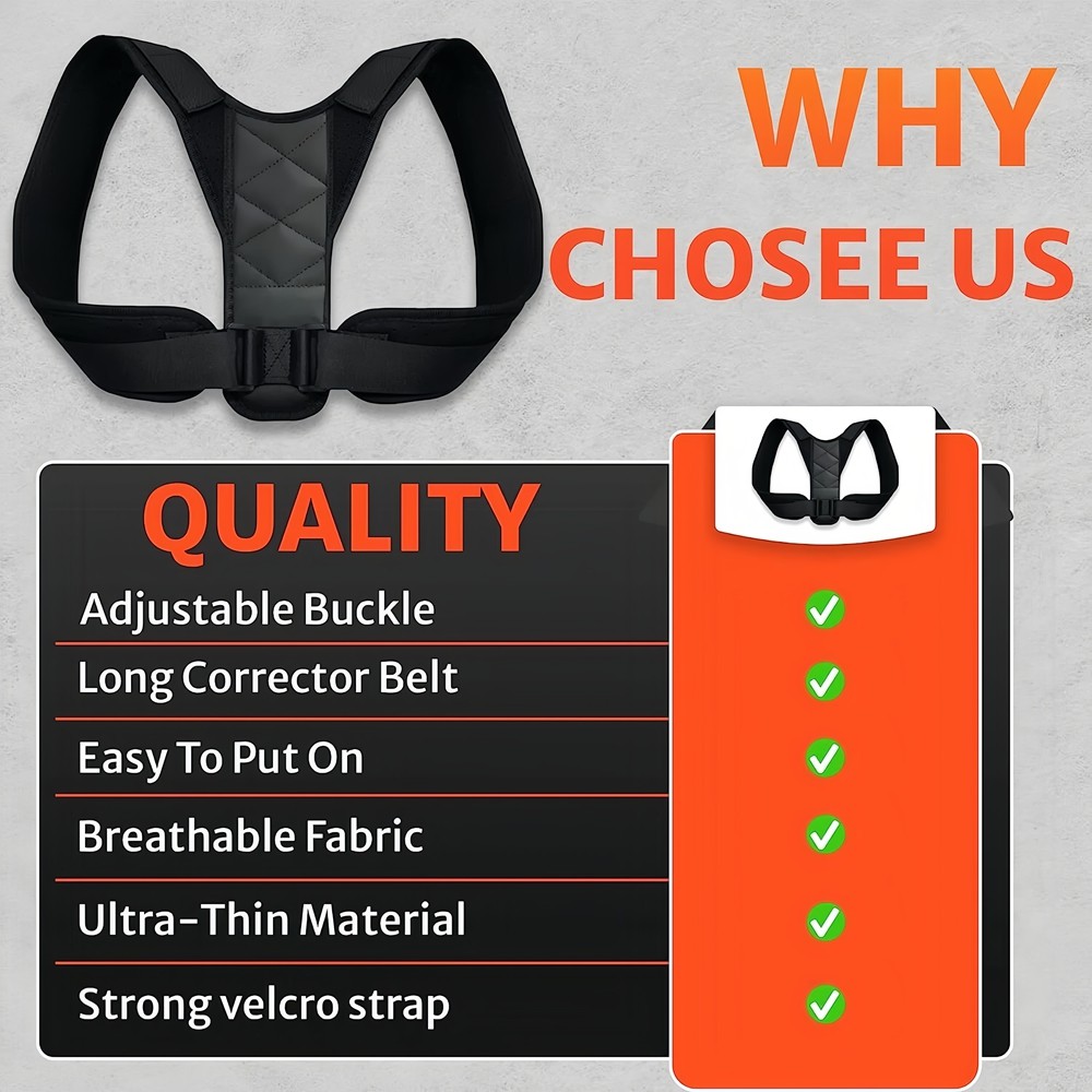 Adjustable Posture Corrector Back Shoulder Support Correct Brace Belt Daily