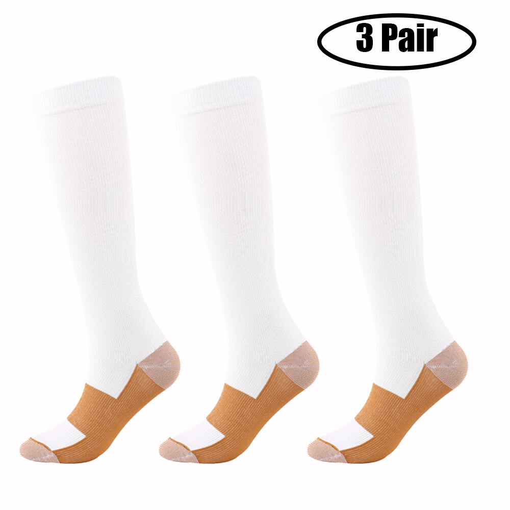 3Pair Copper Compression Socks Outdoor Sports Support Socks Medias De Compresion