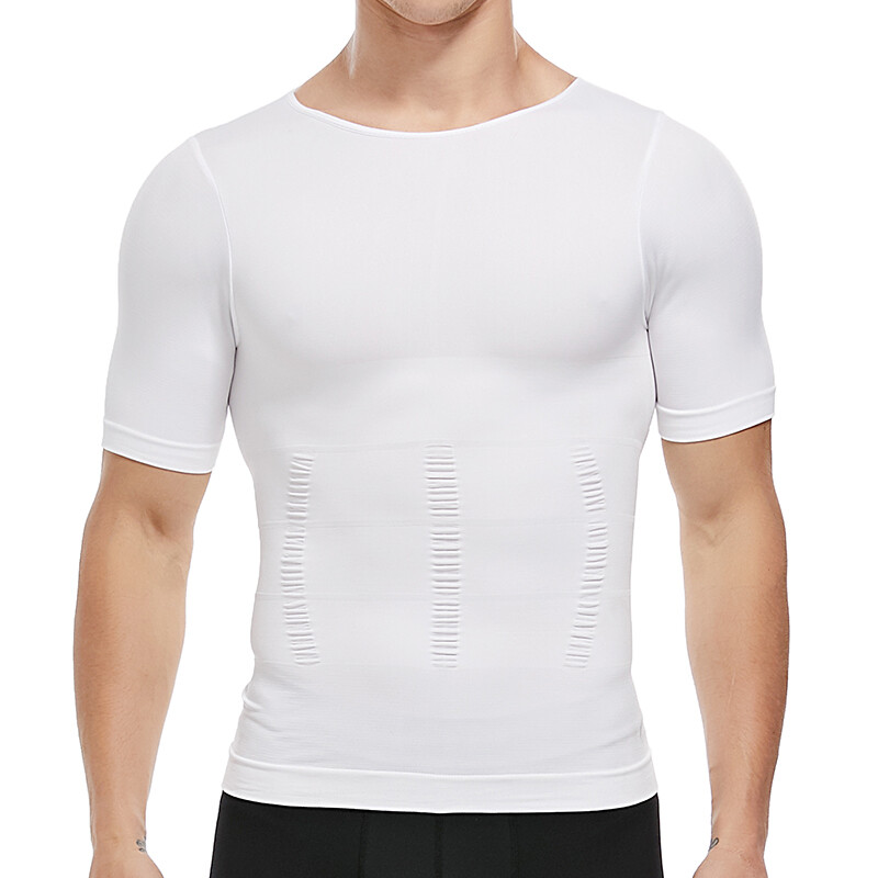 Men’s Shirt Core Compression Support Fit Short Sleeve Crew Neck Body Shaper Tops