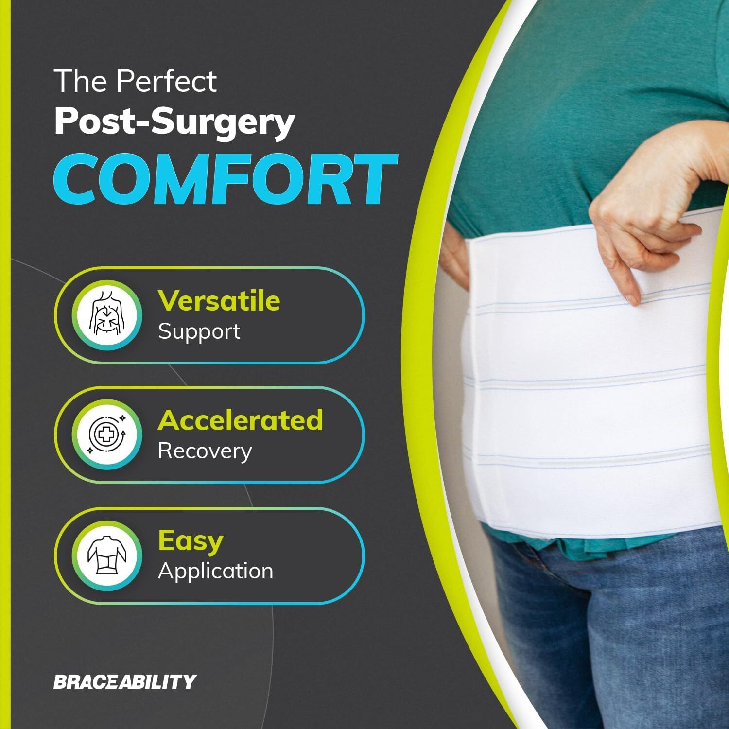 BraceAbility Plus Size Bariatric Abdominal Stomach Binder – XXL Belly Support