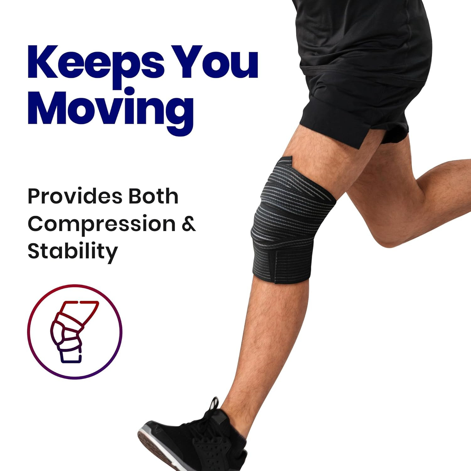 Vendaje De Compresion Elastico Extra Largo Para Rodilla, Soporte Para Piernas…