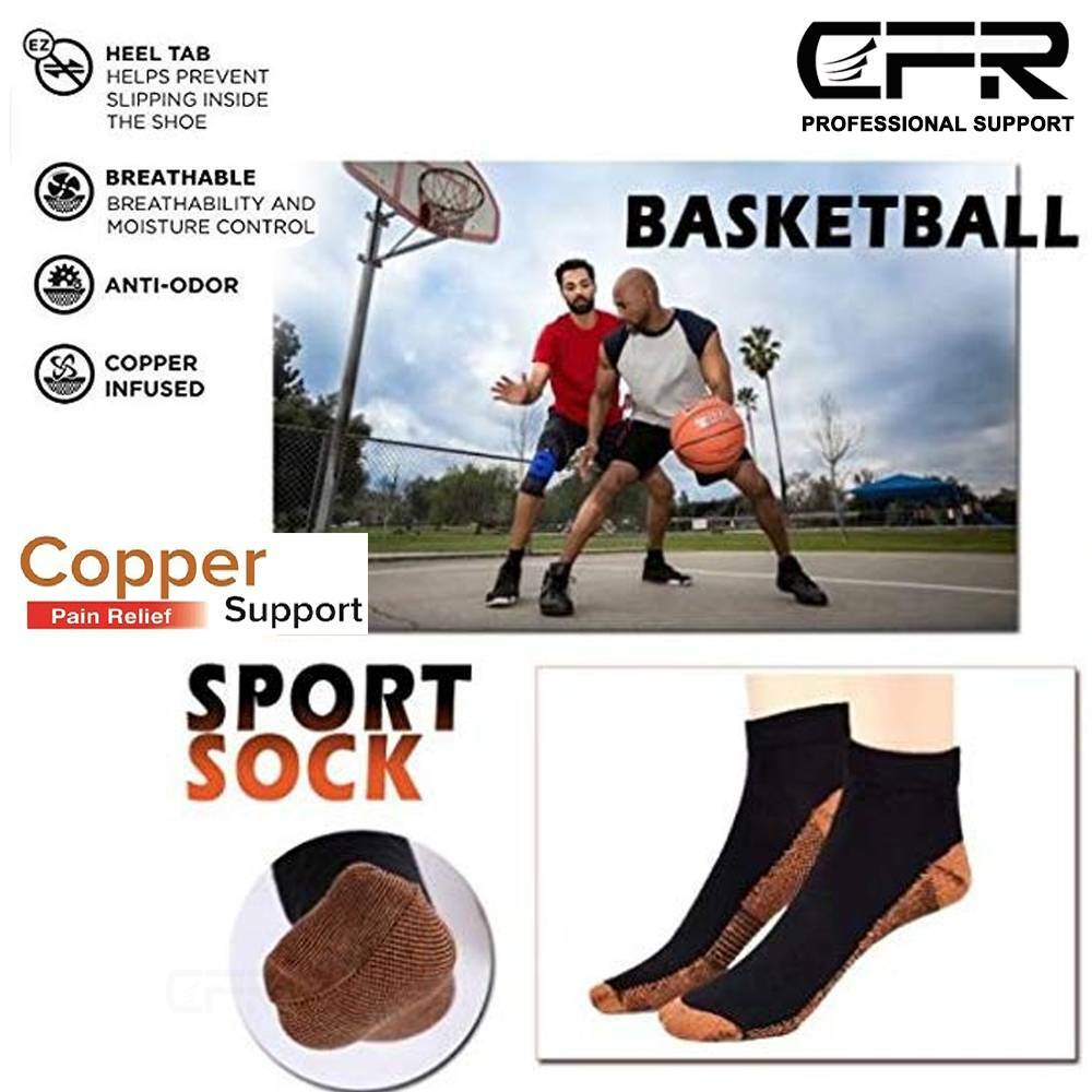 Copper Infused Ankle Compression Socks Plantar Fasciitis Foot Support Sport CFR