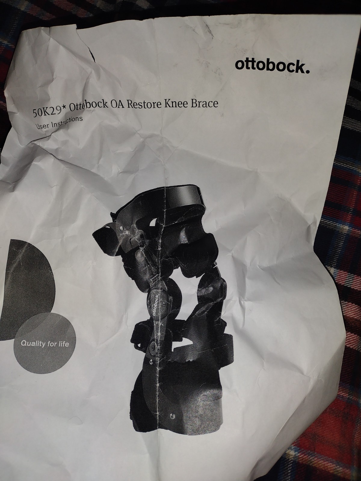 OTTOBOCK OA RESTORE- KNEE BRACE. NEW WITH CARRY BAG #50K29