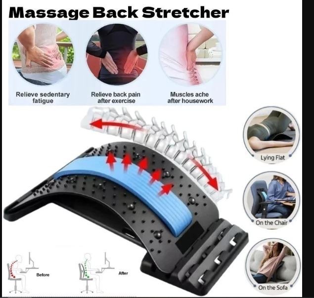 Back Stretcher Spine Board Pain Relief Lumbar Support Corrector Adjustable Ortho