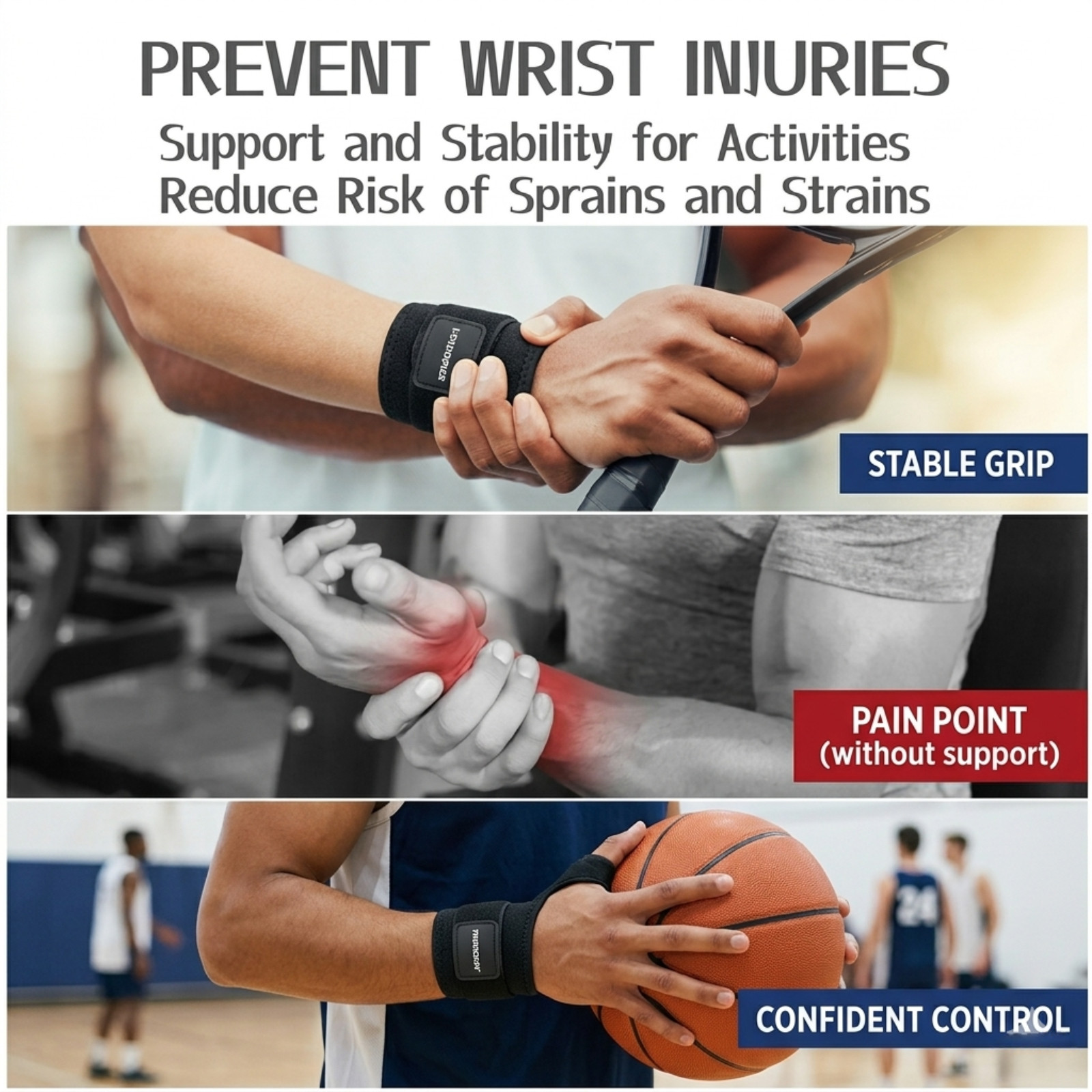 Wrist Brace Compression Support Carpal Tunnel Tendonitis Pain Relief Left Right