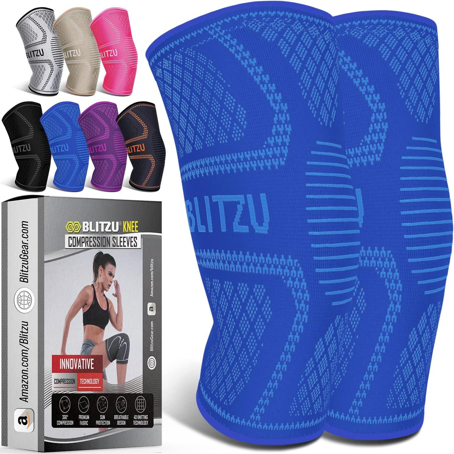 2 Pack Compression Knee Brace Knee Support Sleeve Pain Relief Running Workout