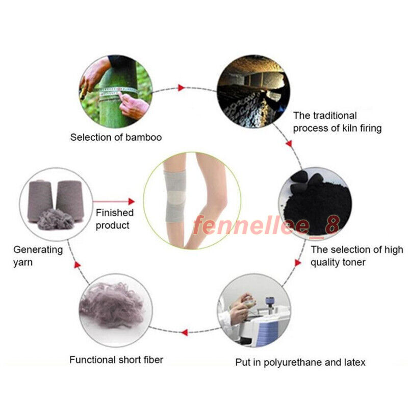 Knee Support Bamboo Compression Sleeve Arthritis Pain Relief Joint Support 1Pair