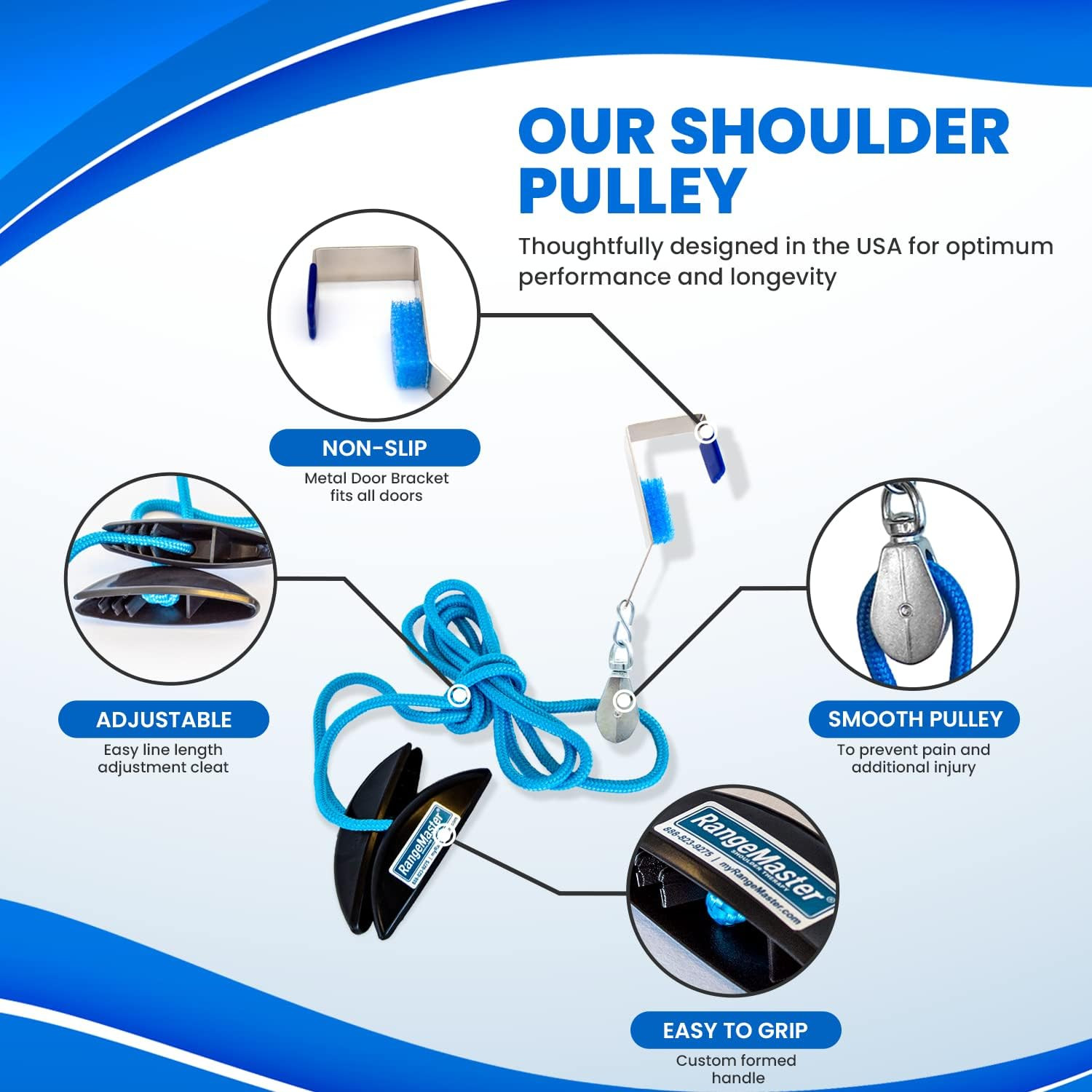Shoulder Pulley over Door Physical Therapy Pain Relief Durable Metal Bracket …