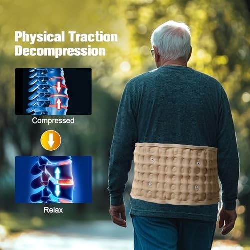 Electric Inflatable Back Decompression Belt – Lumbar Support for Pain Relief, Fi