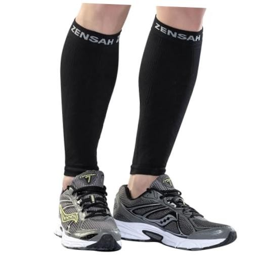 Running Leg Compression Sleeves – Shin Splint, Calf Large-X-Large Black