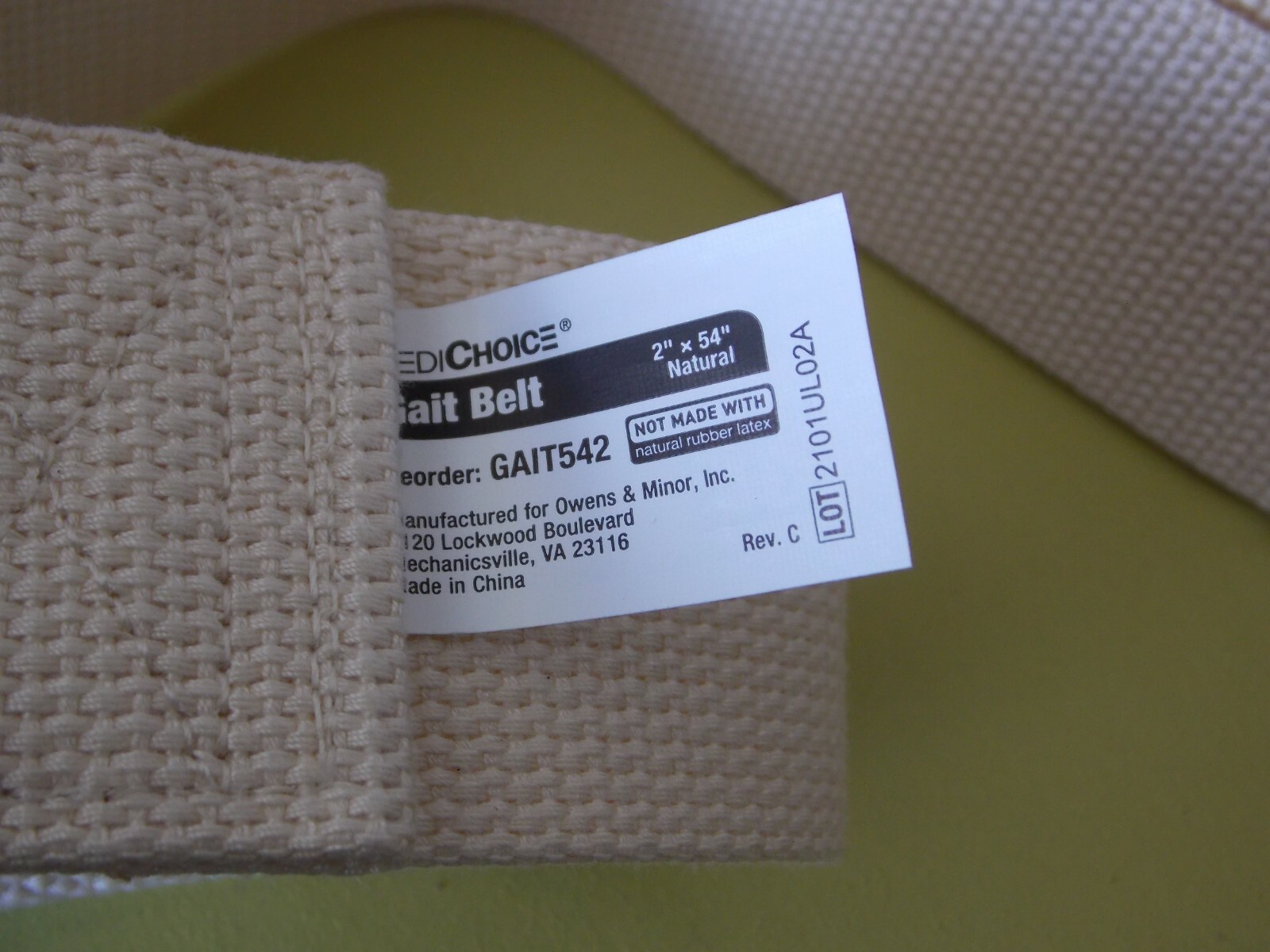 MediChoice Gait Belt Patient Transfer #GAIT54 2″x54″ natural