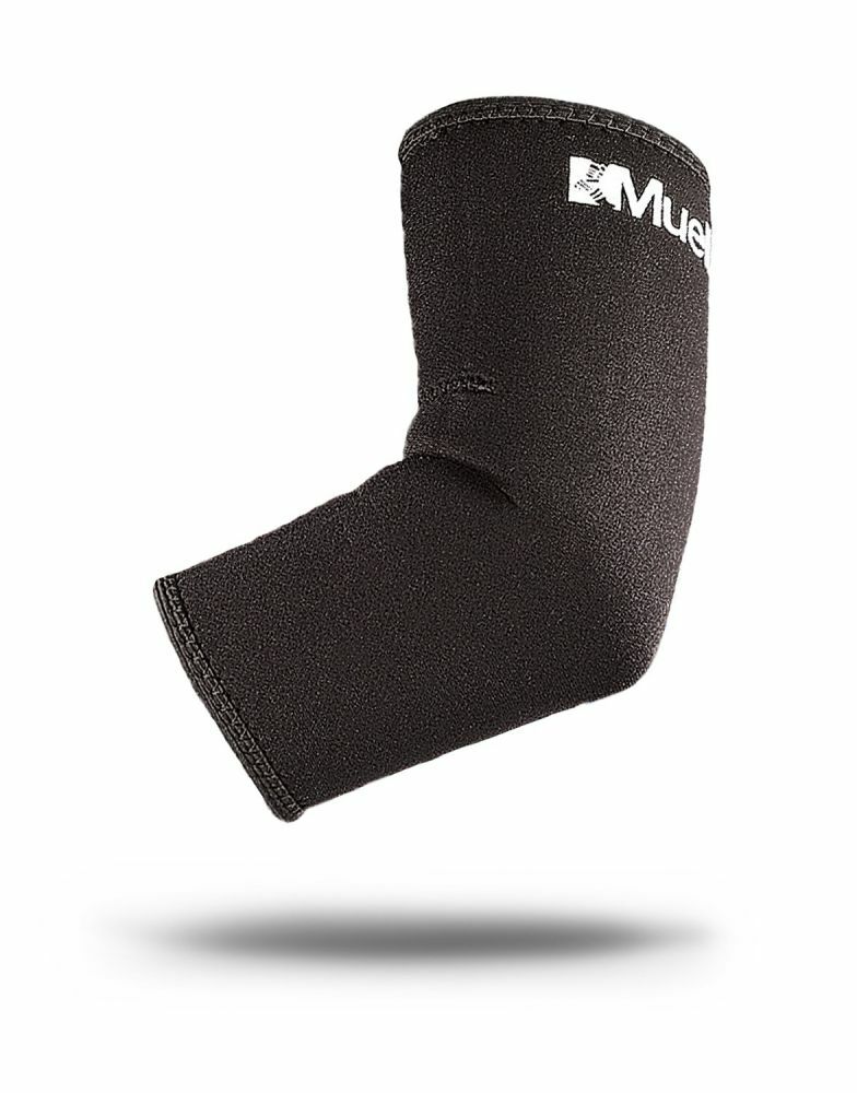 Mueller Elbow Sleeve Soft, Contoured, Neoprene Blend, Extra Long, Black