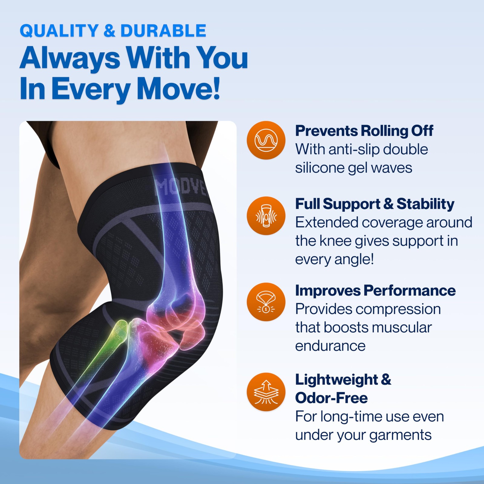 2 Pack Knee Brace for Women & Men – Workout Knees Compression Sleeve for Knee…