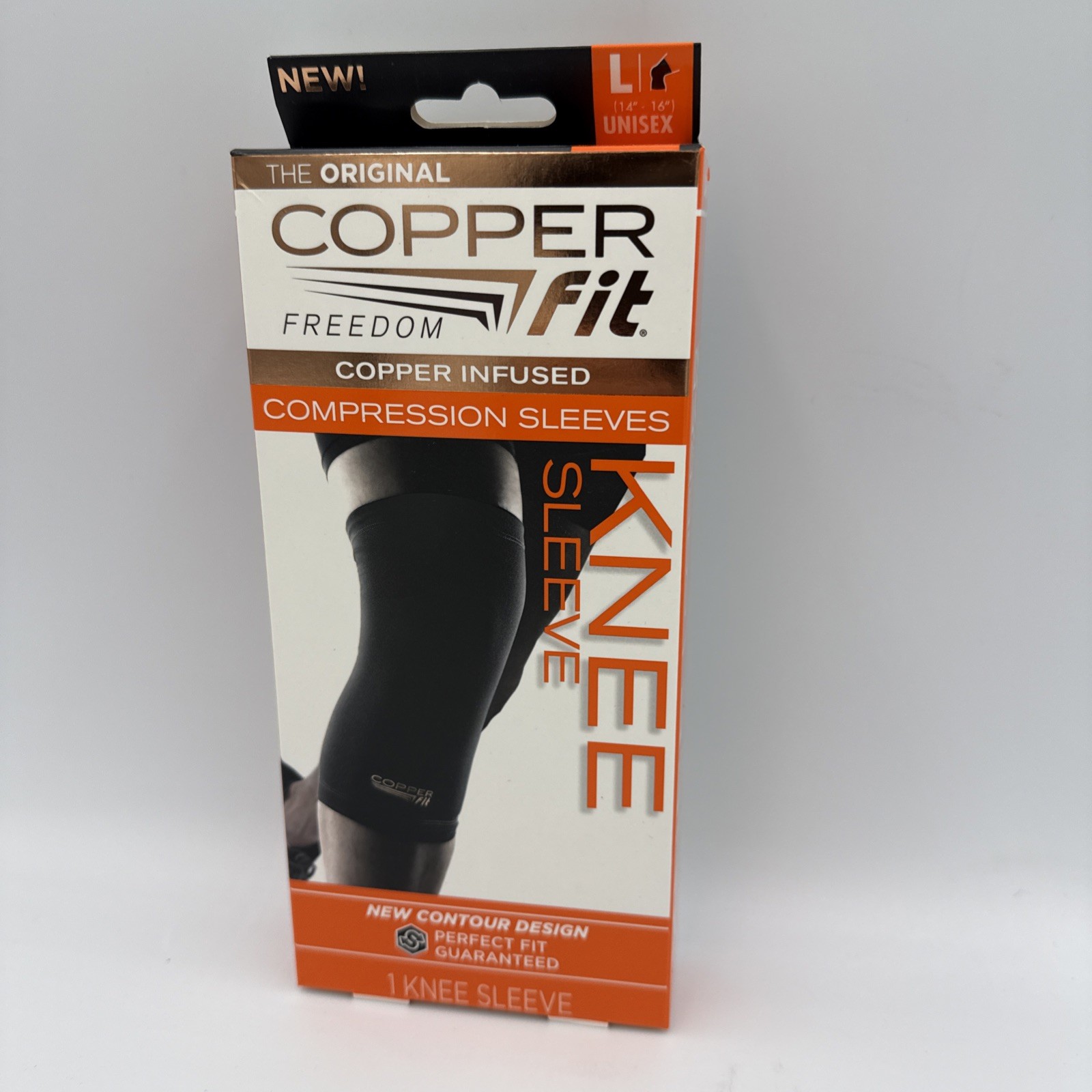 Copper Fit COMPRESSION KNEE SLEEVE • FREEDOM UNISEX • Size : L ( 14”-16”)