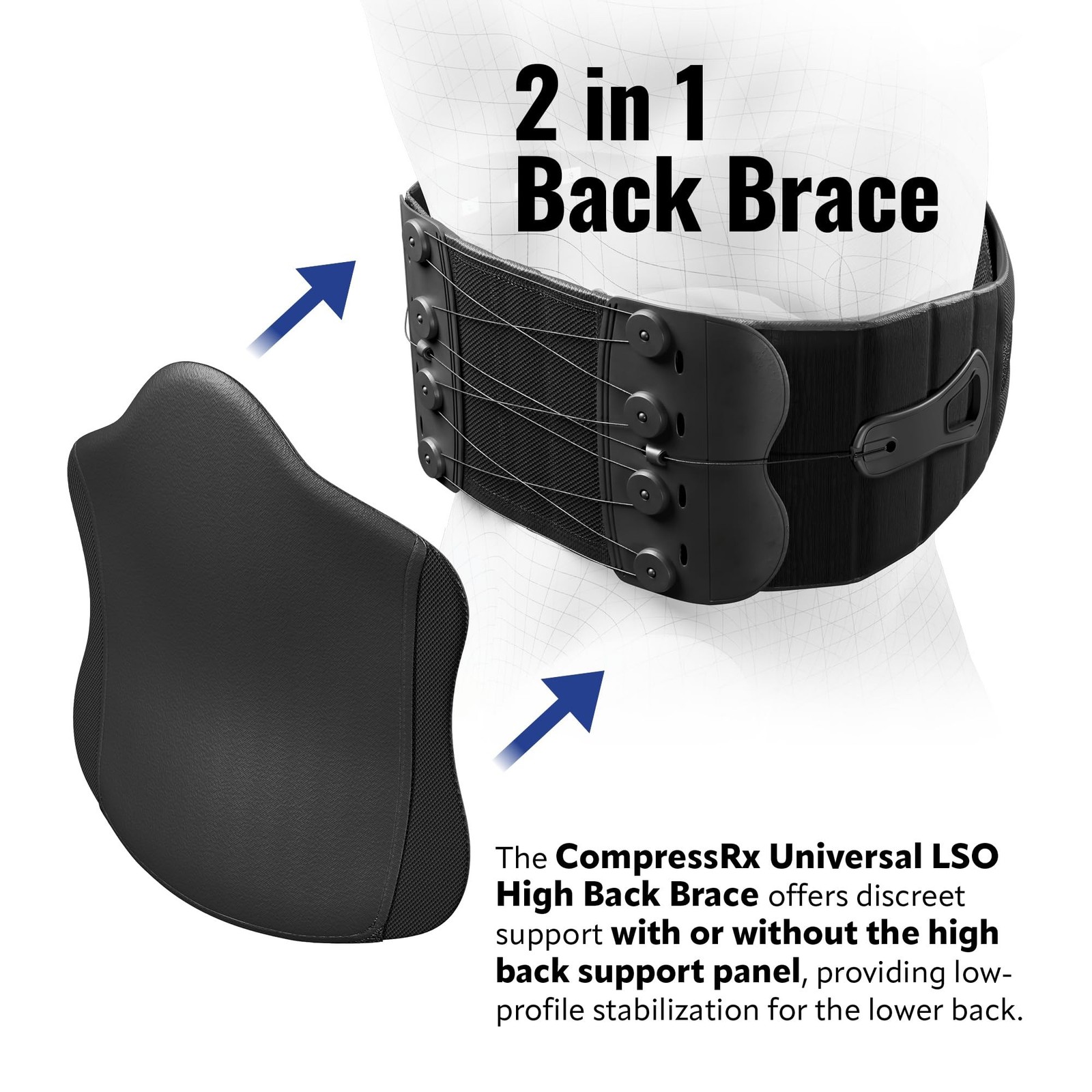 Braceapedia CompressRx Universal LSO High Back Brace – Lumbar Support Belt