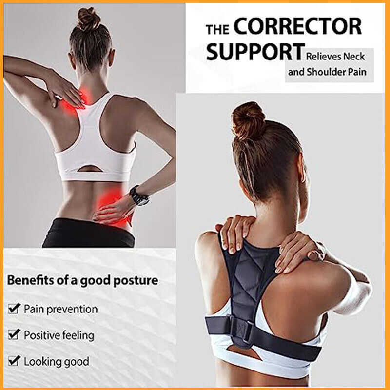 Universal Fit Upper Back Brace Adjustable For Clavicle-Support Back Pain Relief