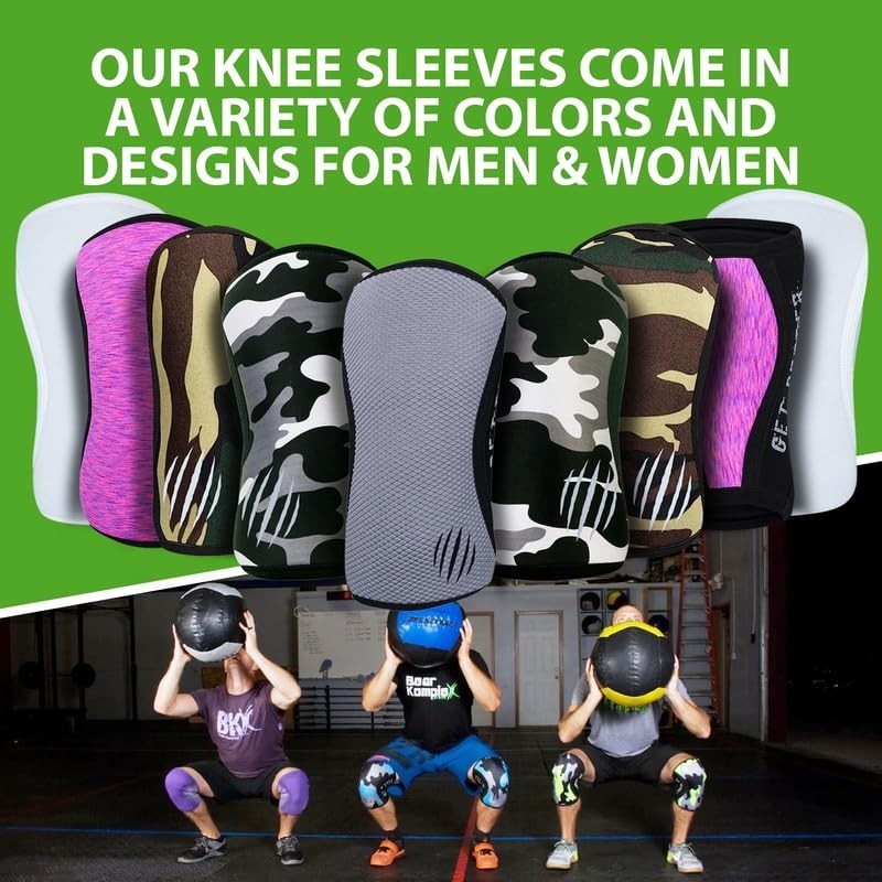 Knee Sleeves 7mm Neoprene Compression for Squats Weightlifting Powerlifting Pair