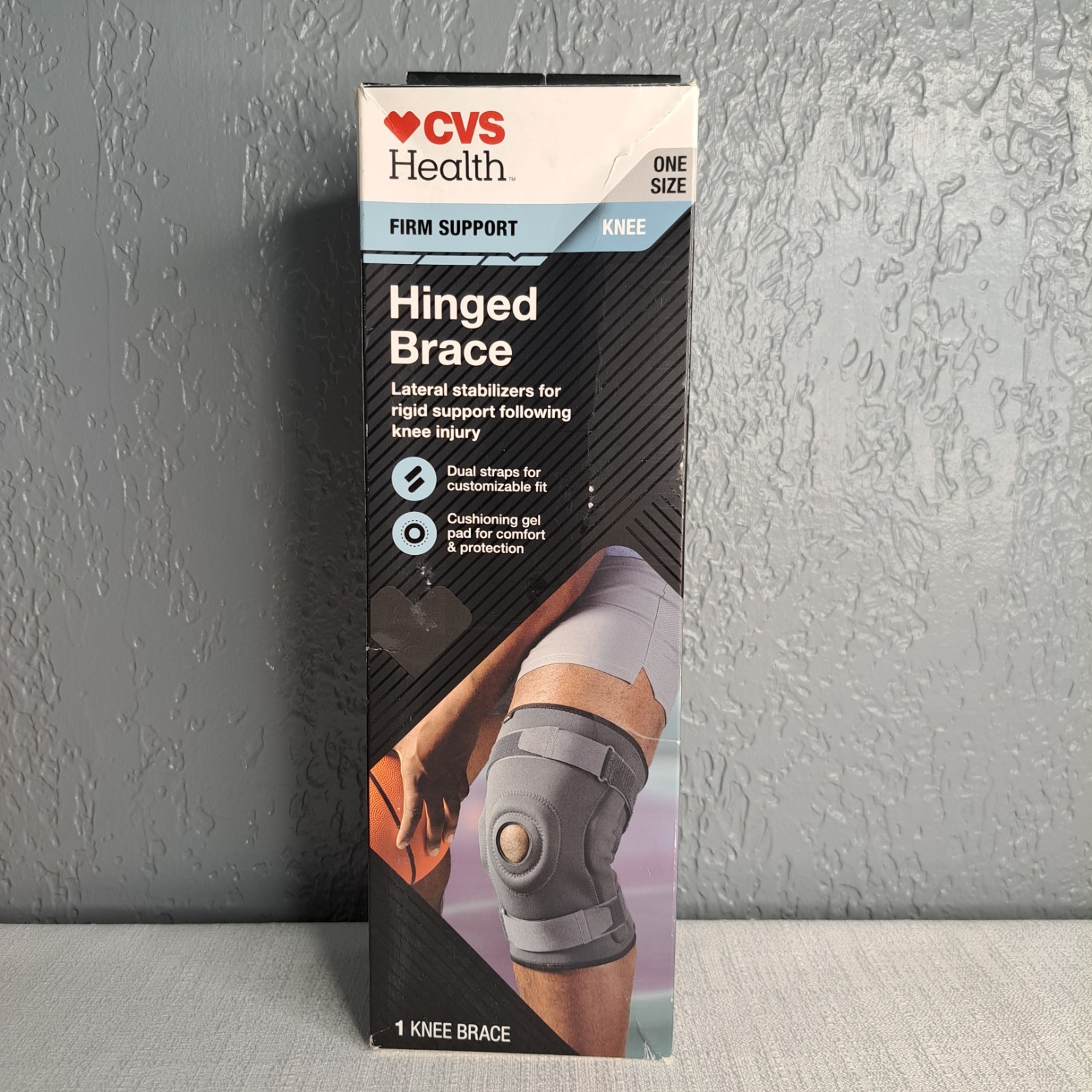 CVS Health Hinged Knee Brace Firm Support One Size Damaged Box