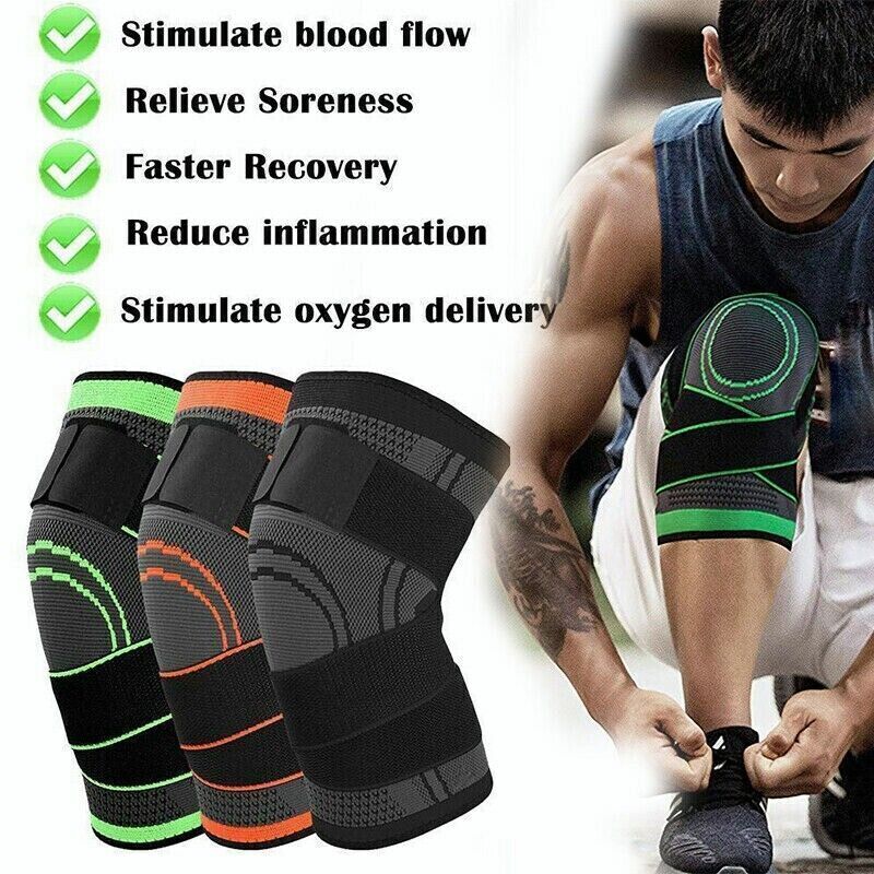 3D Knee Sleeve Compression Brace Support For Sport Joint Pain Arthritis Relief