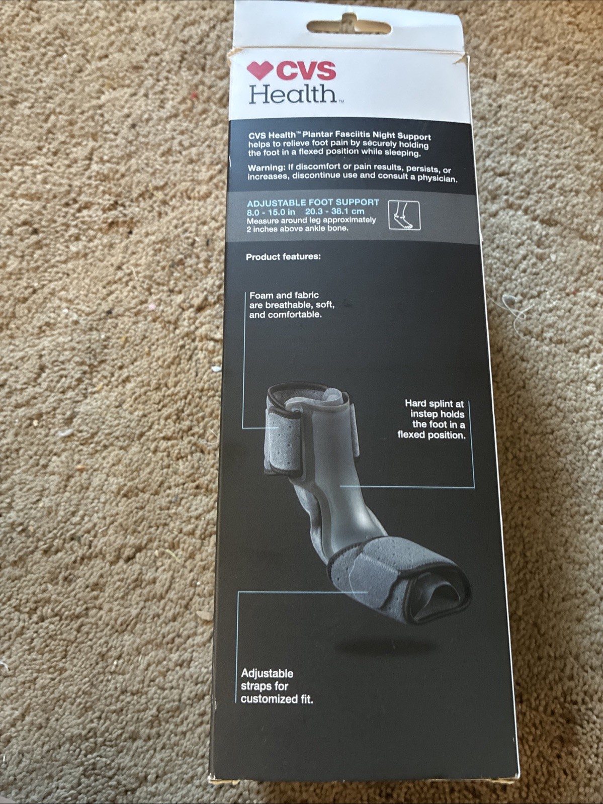 CVS Health – Firm Support – Foot Plantar Fasciitis Night Support – One Size