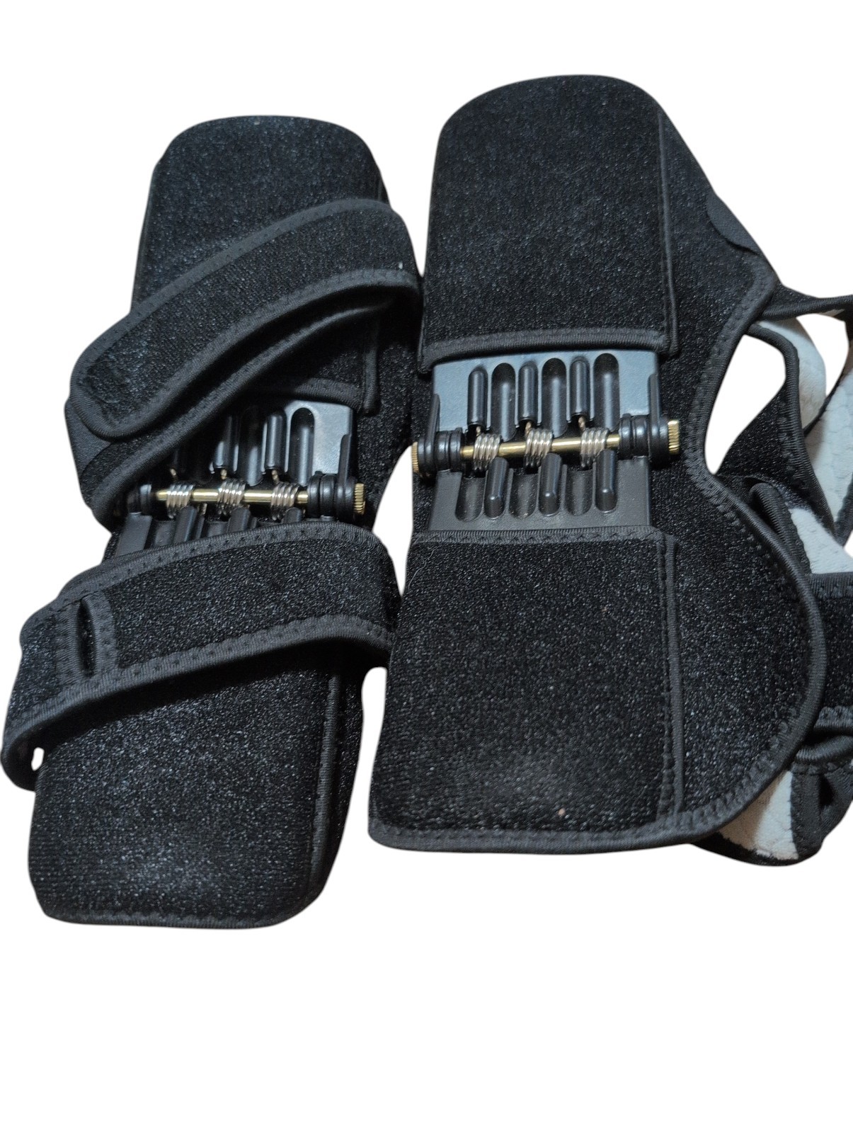 Adjustable Knee Support Brace Pair Hinged Stabilizer Resistance Spring Black