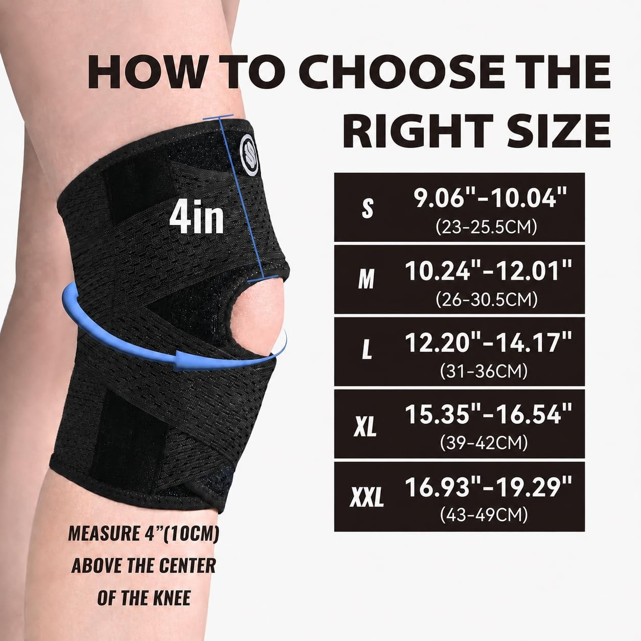 Knee Brace with Side Stabilizers for Knee Pain, Adjustable Knee Support | for Me