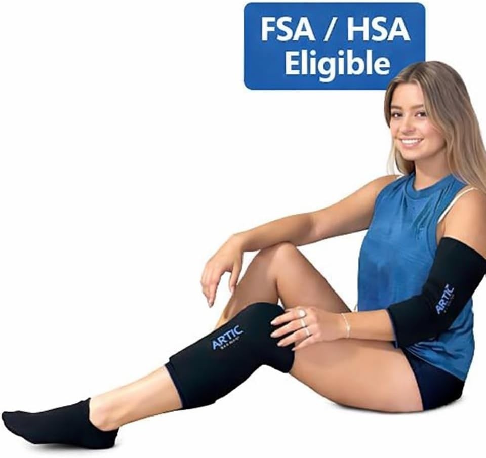 2 Pack | Premium Elbow Ice Pack Wrap & Knee Ice Pack Wrap – Ice Sleeves, Reus…