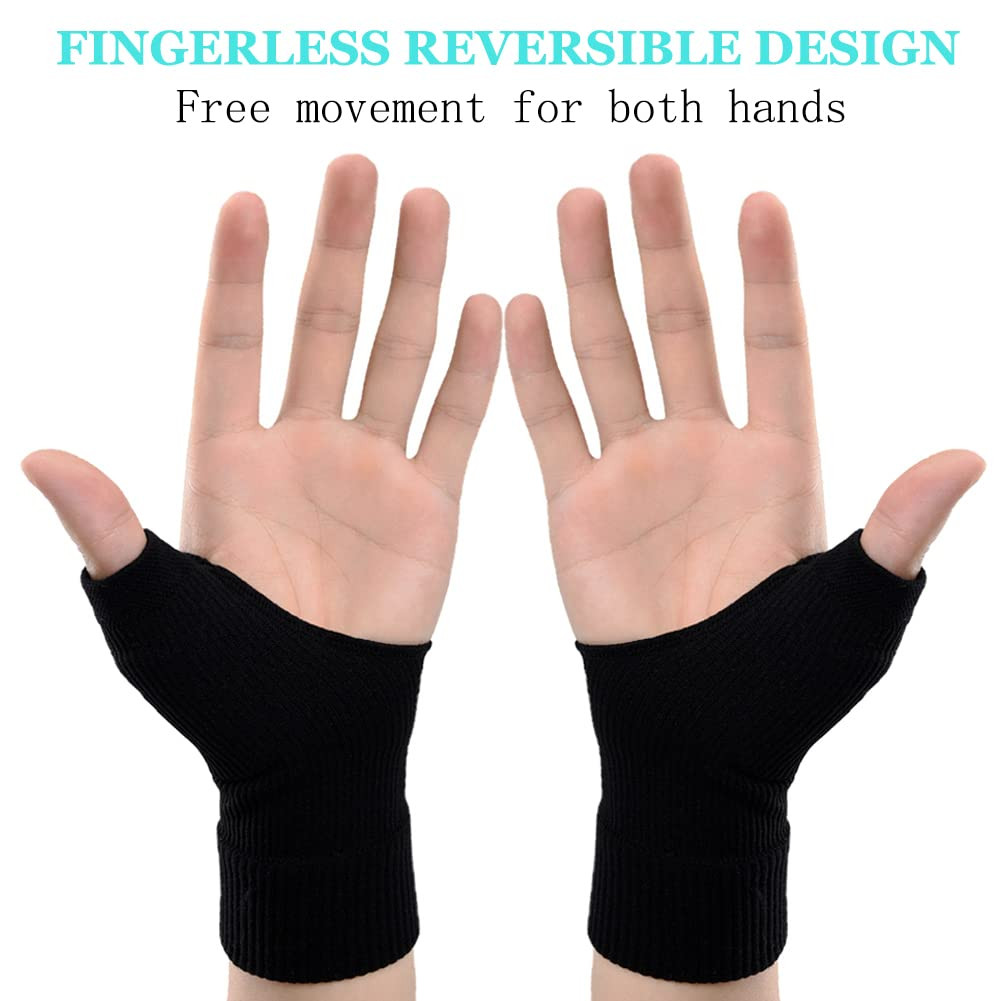Thumb Wrist Arthritis Gloves (2Pcs), Elastic Compression Sleeves Fingerless Glov