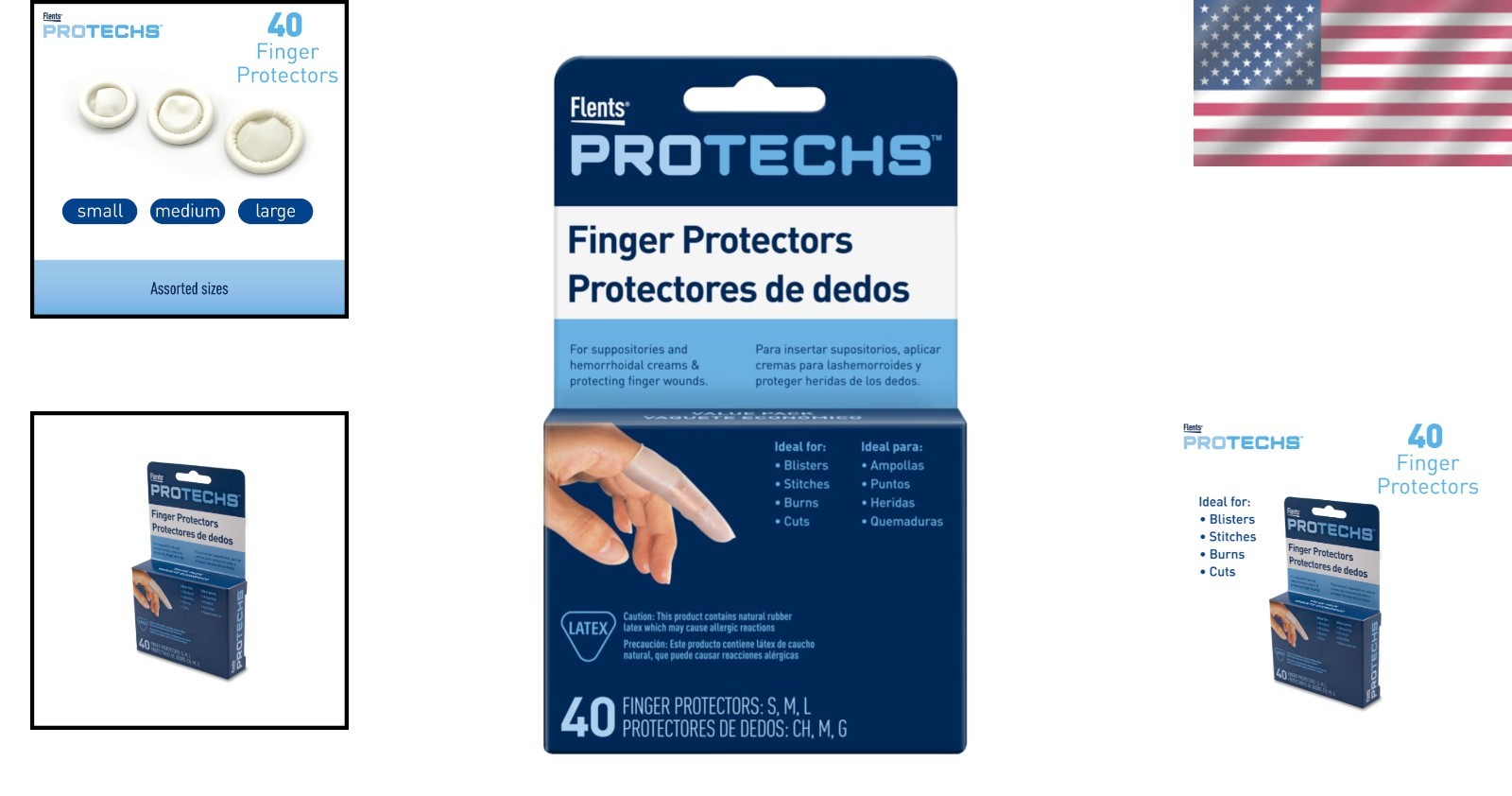 Protechs Finger Protectors & Toe Cots – 40 Count Assorted Sizes for All Needs