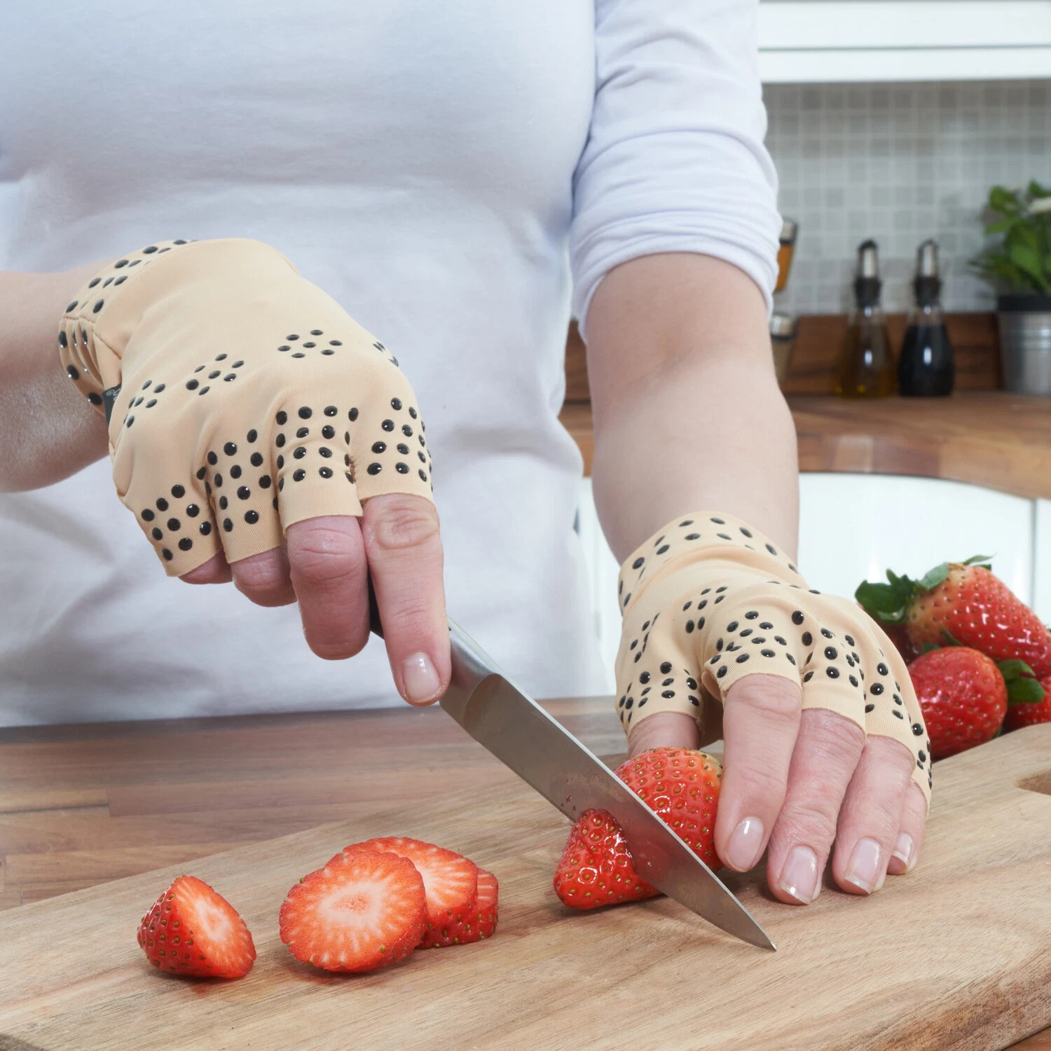 Arthritis Gloves Fingerless Magnetic Compression Support Hand Joint Pain Relief