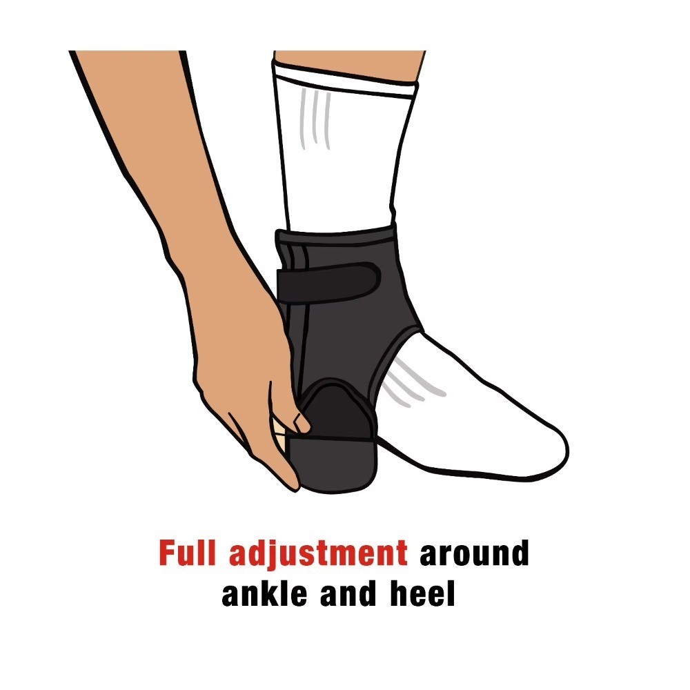 Brand Ankle Support with Side Stabilizers, Adjustable, Black, 1 Br