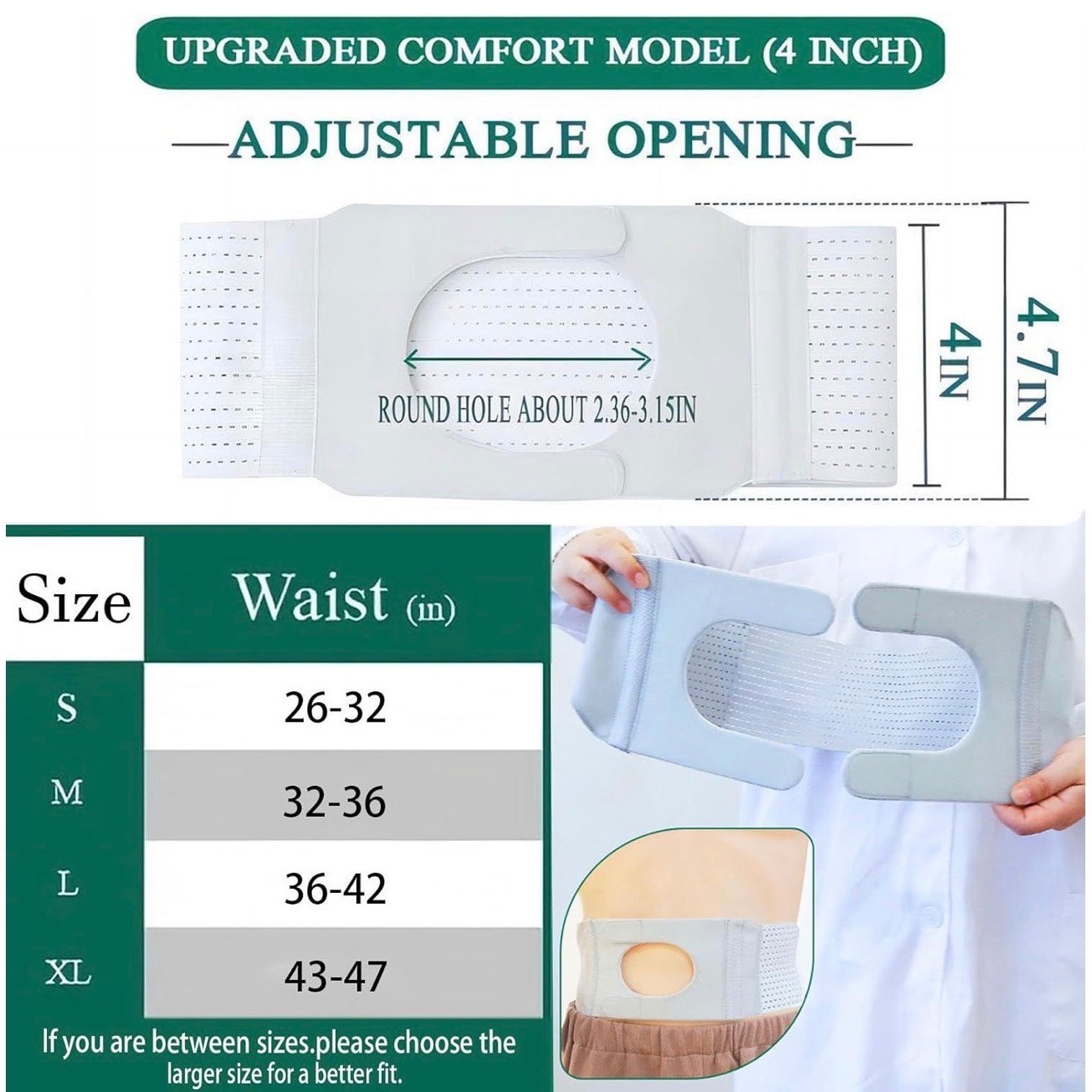 3 Pack Ostomy Support Belt Adjustable Stoma Hernia Belt Grey Medium 32-36in