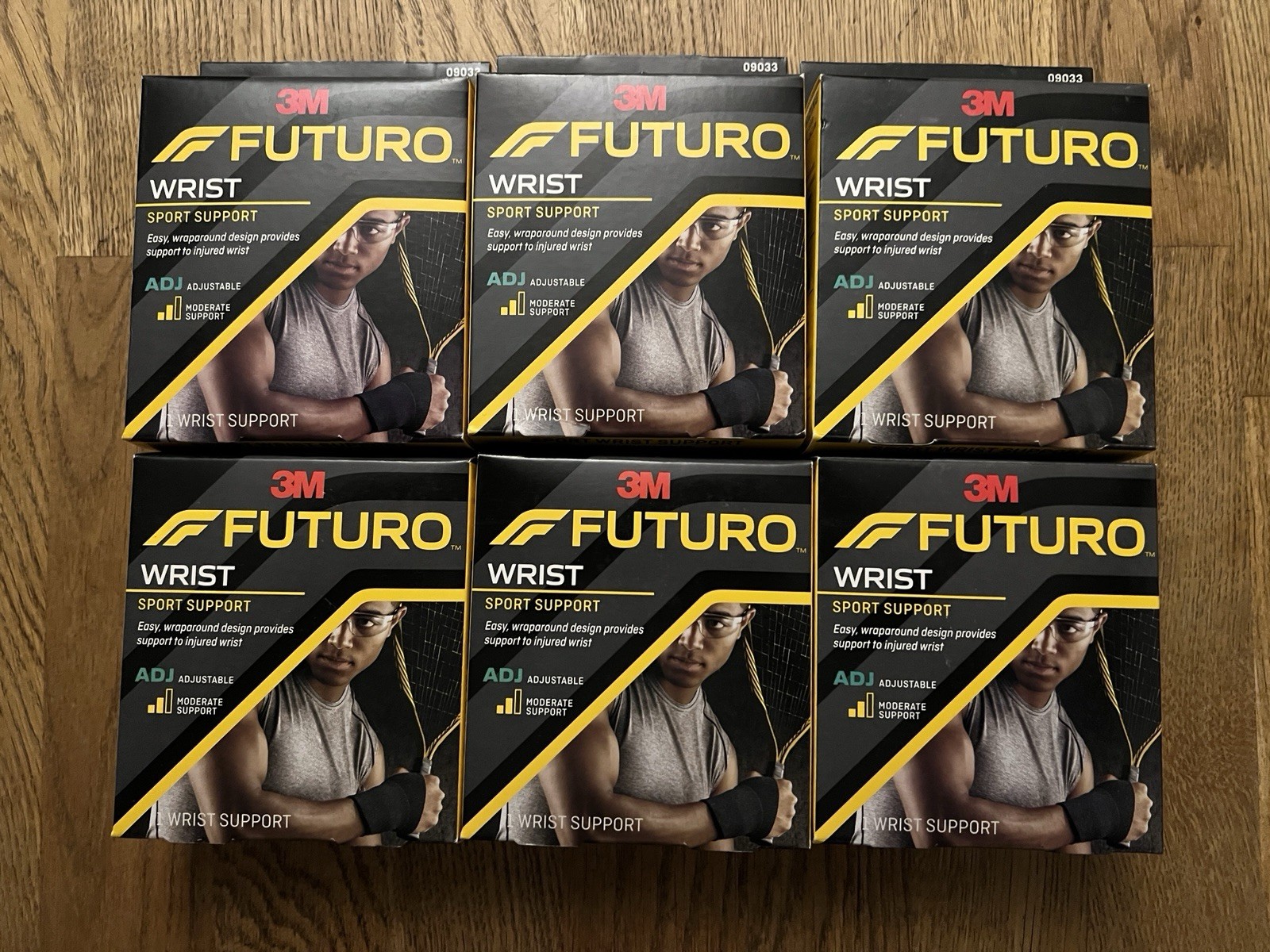 Pack of 6 Futuro Sport Wrist Support Adjustable Moderate Support #09033