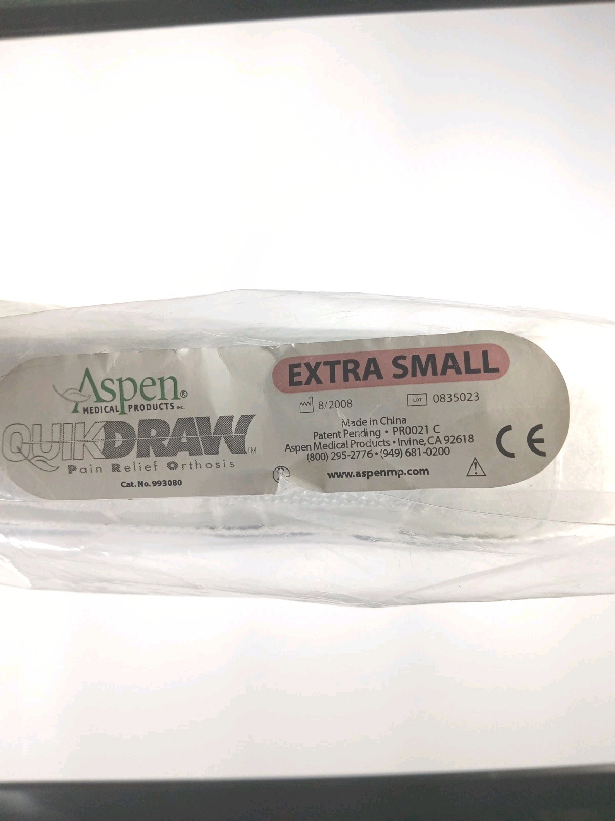 Aspen Quickdraw Rigid Anterior Panel XS 21 – 27in Pain Relief Orthosis 0835023