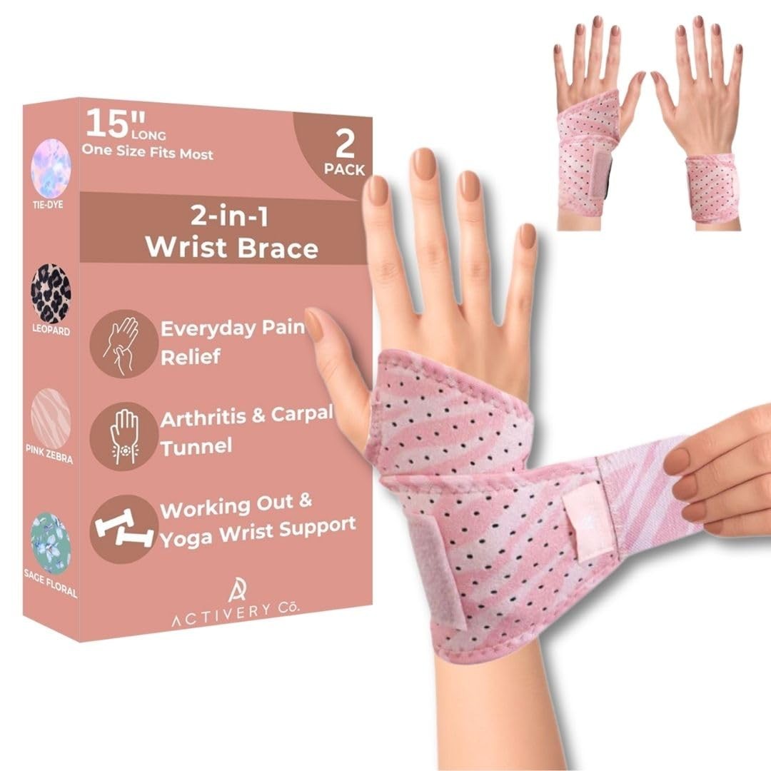 Carpal Tunnel Wrist Brace Left Hand, Right Hand for Women, Day or Night Compr…