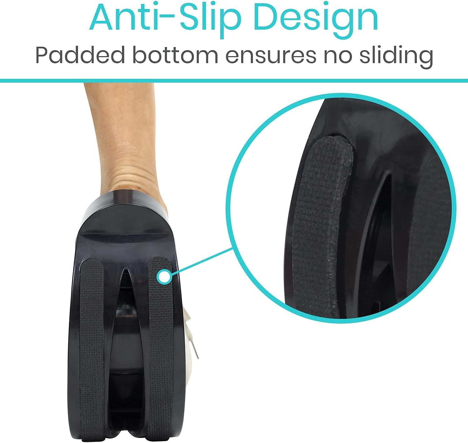 Vive Adjustable Calf Stretcher – Foot Rocker for Plantar One Size, Black