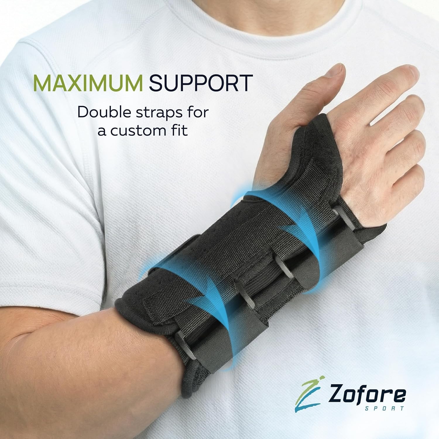 ZOFORE SPORT Carpal Tunnel Wrist Brace Night Support – Adjustable Splint
