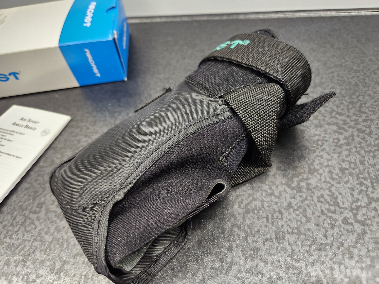 Aircast AirSport Left Ankle Support Brace Large, Black Ankle Sprain ~ Brand New