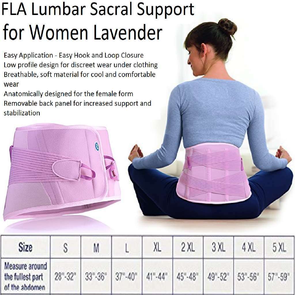 FLA Medium Lumbar Sacral Support for Women Lavender
