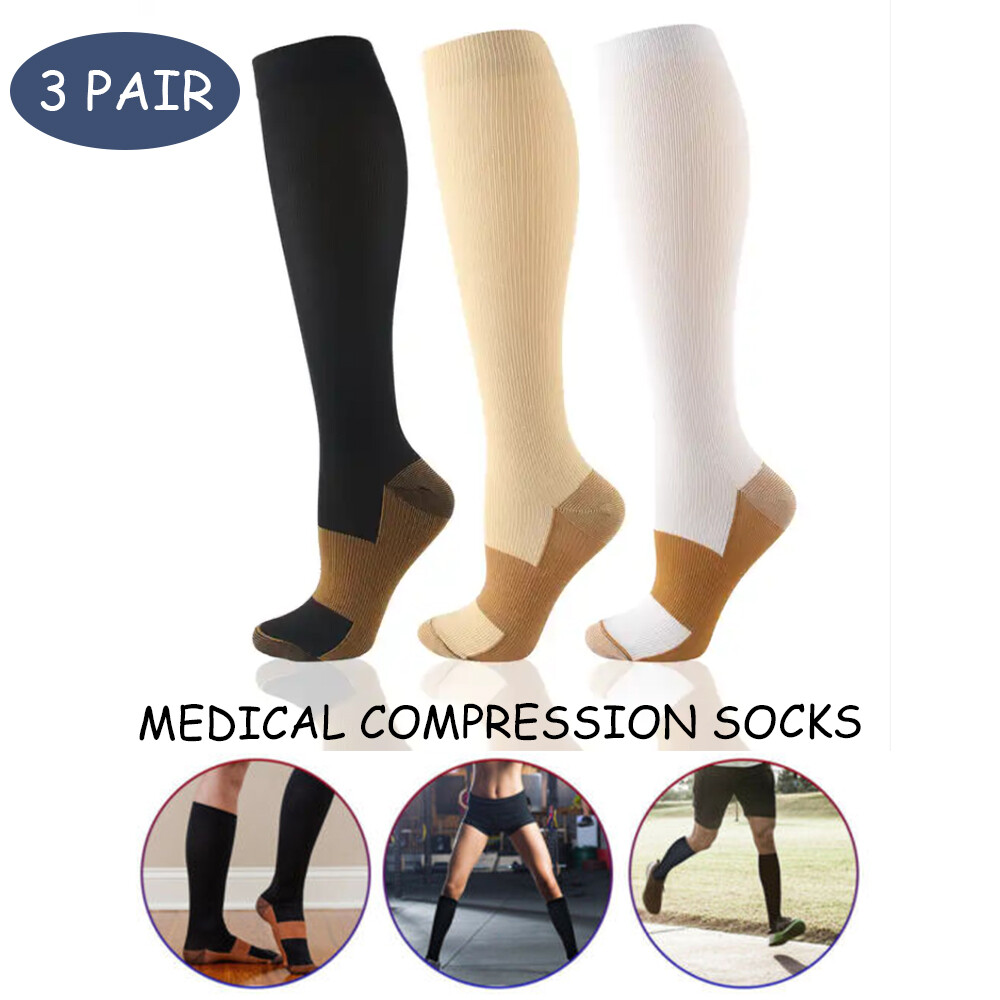 Running Sports Medical Copper Compression Socks Anti-Bacterial Fatigue Fiber