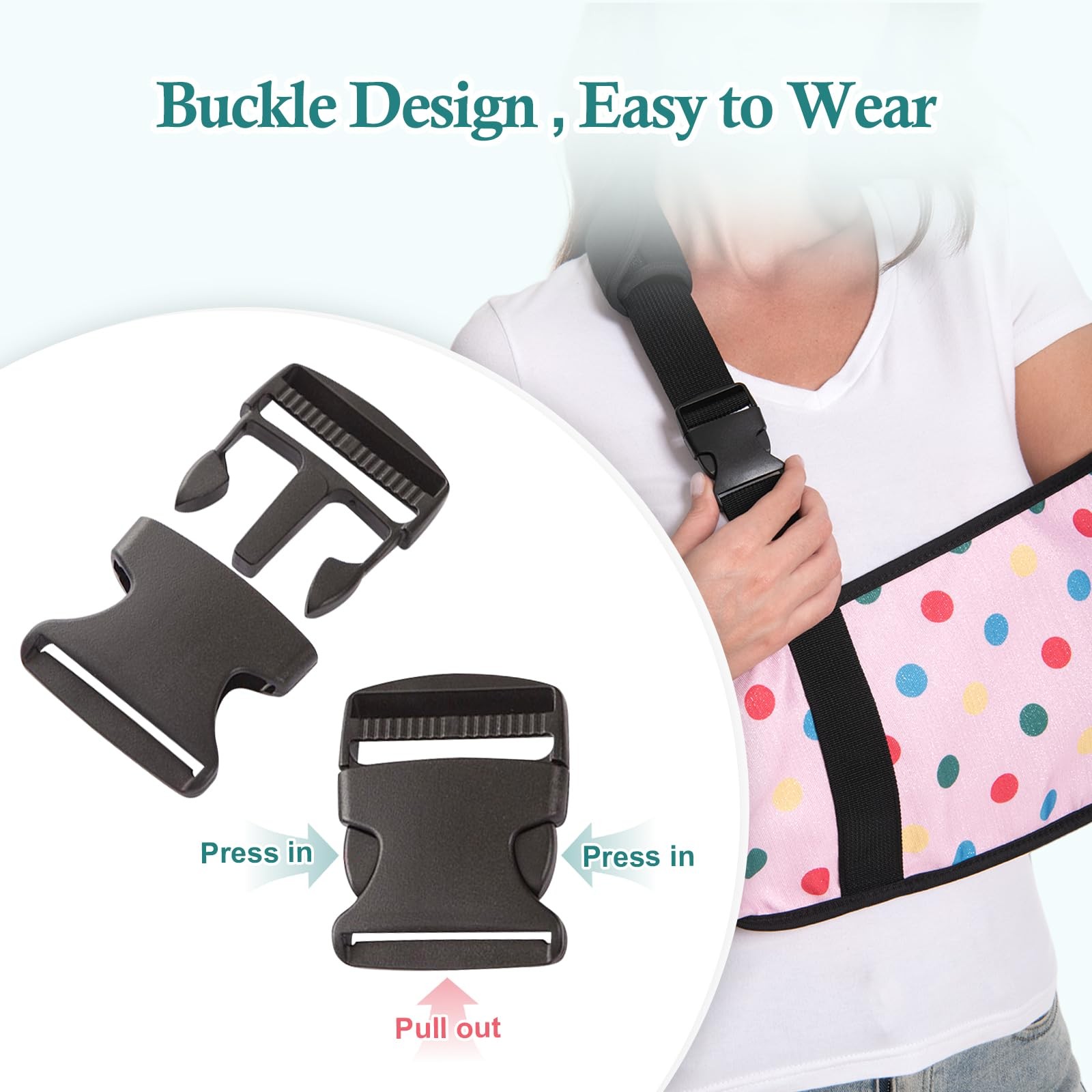 Pink Dot Print Arm Sling Broken Arm Torn Rotator Cuff Shoulder Support Brace