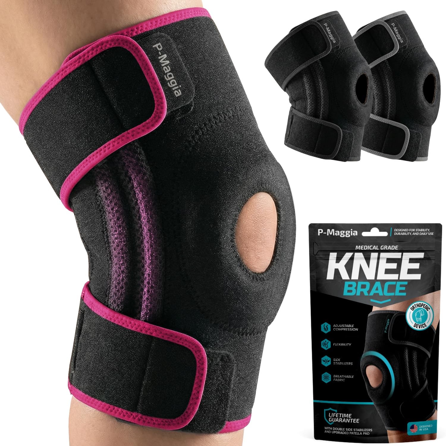 Knee Brace for Women and Men with 4 Side Stabilizers & Upgraded Patella Gel P…
