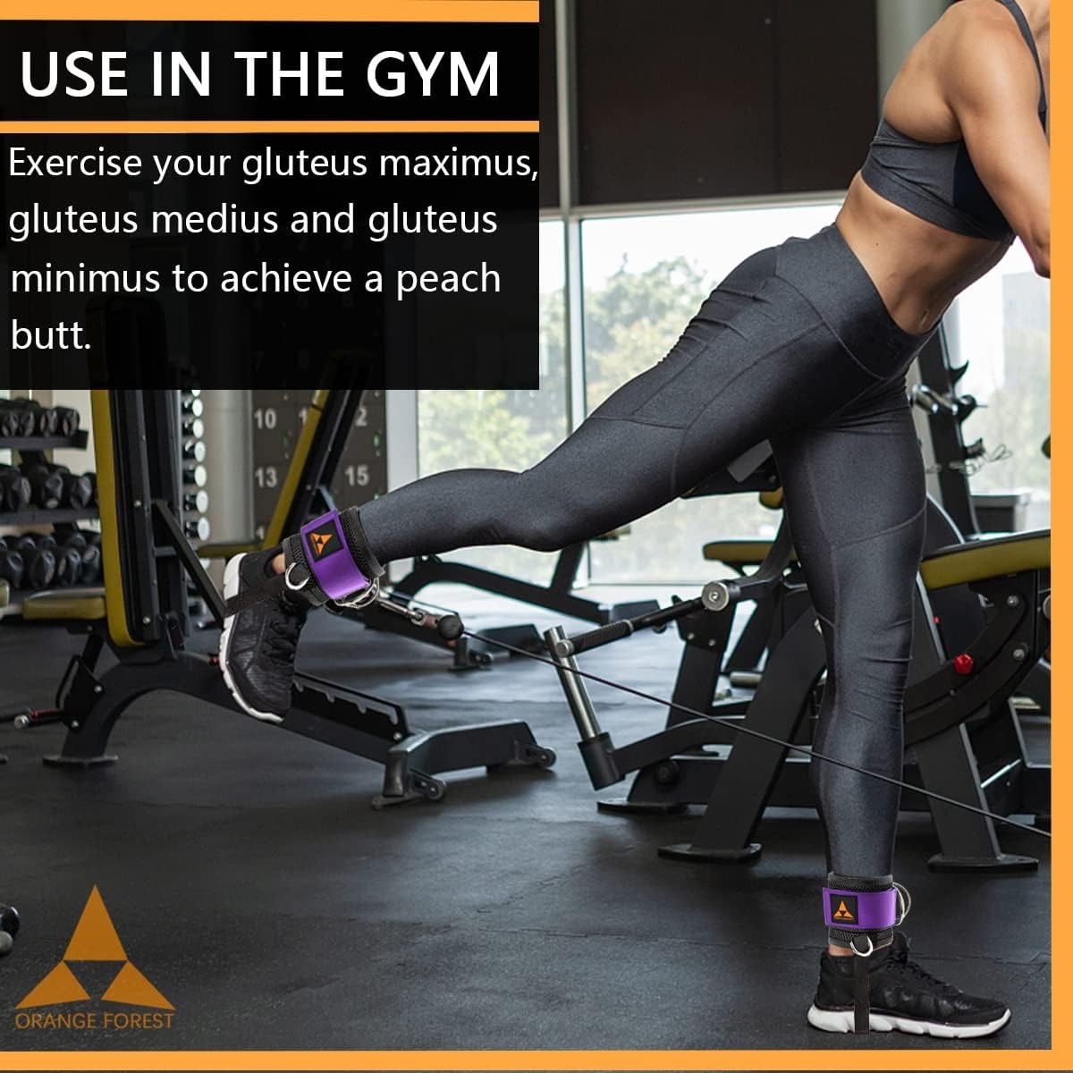 Ankle Strap for Cable Machine (Pair) Adjustable Comfort fit Neoprene and