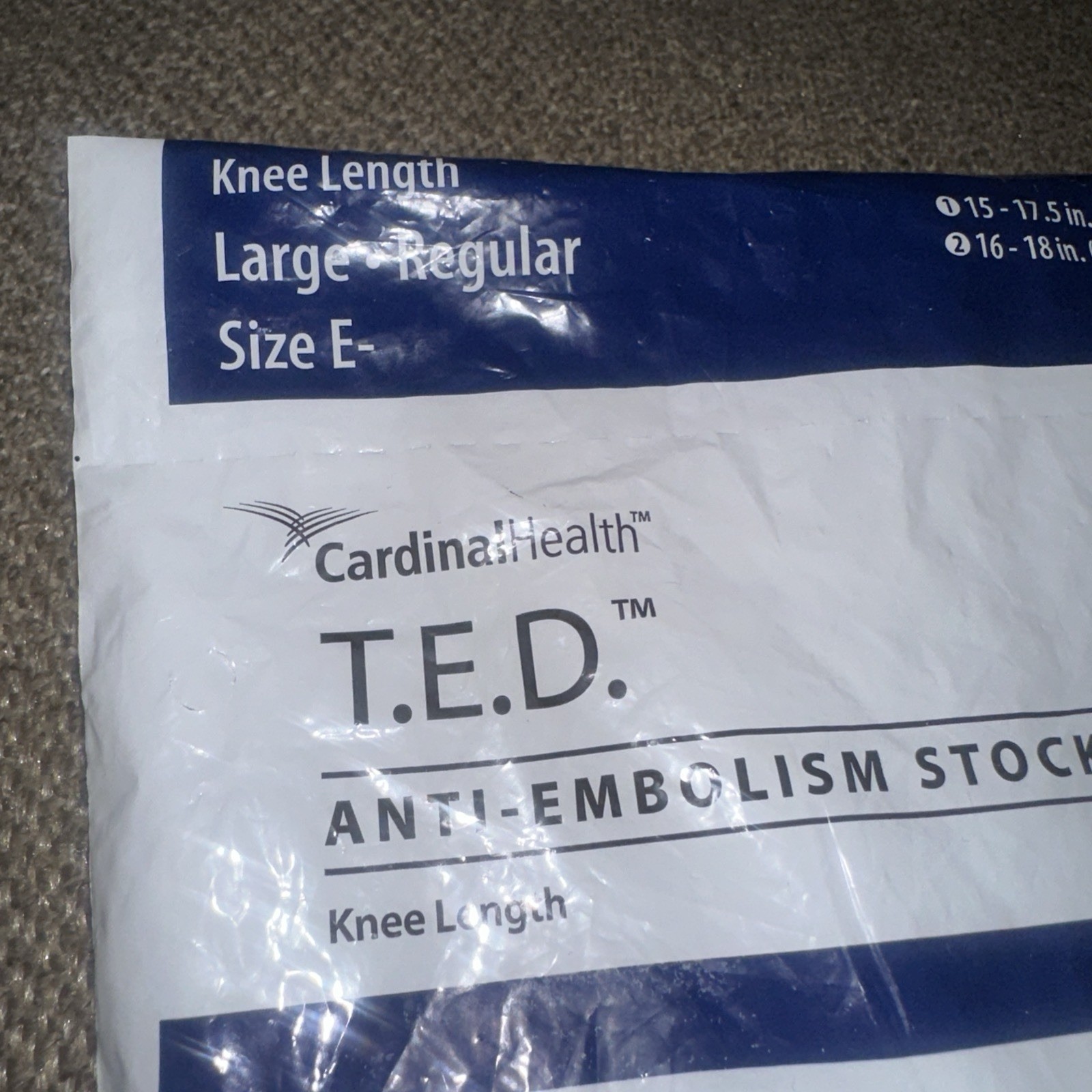 T.E.D. Knee-high Anti-embolism Stockings, Large /Regular 15-18In Calf, 1 Pair