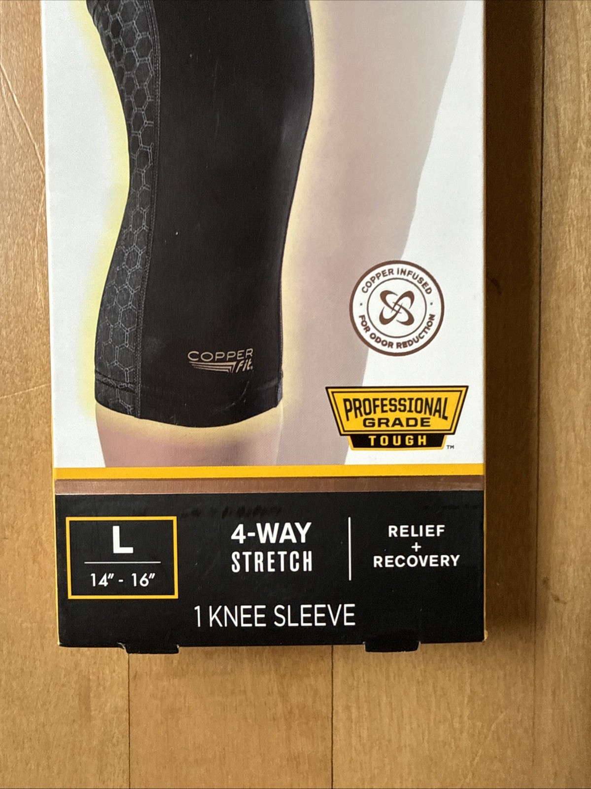 Copper Fit WorkGear Knee Compression Sleeve Unisex Large 14″-16″ Pro Grade Tough